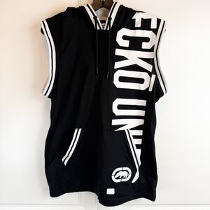 Ecko Unltd Hoodie Shirt Men’s MEDIUM M Black  Pullover Sleeveless